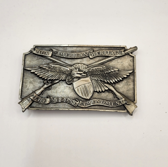 Patriotic Second Amendment Gun Rights K-156 Belt Buckle Vinegarroon Foundries - Picture 2 of 5